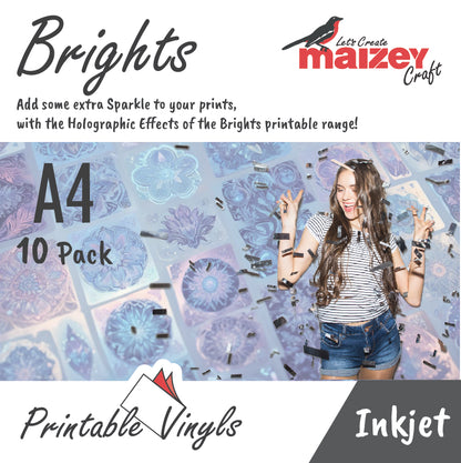 INKJET PET BRIGHT RAINBOW TRANSPARENT/CLEAR A4 (10/PACK)